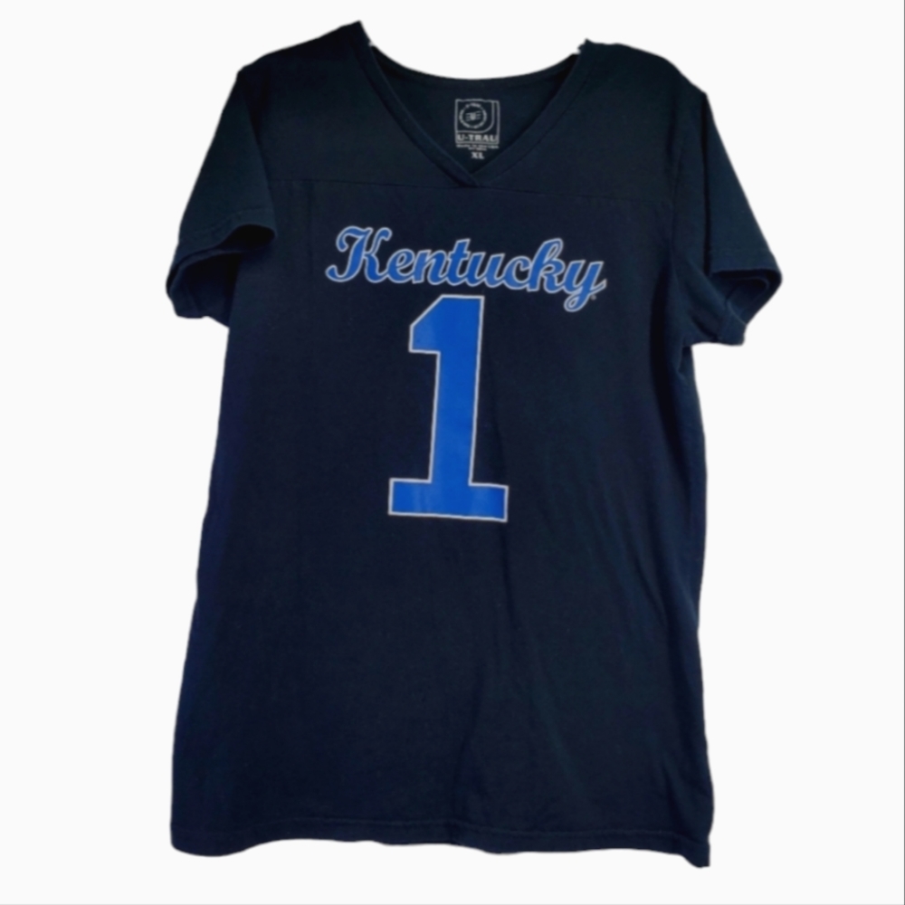 U-Trau Junior's Kentucky Wildcats #1 Tee Shirt  Short Sleeves Size XL